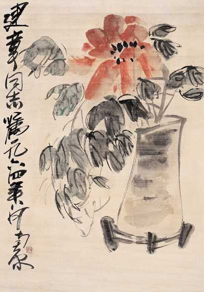 陈子庄 1964年作 富贵图 立轴